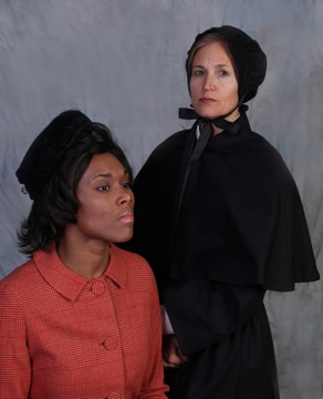 Erin Stewart as Mrs. Muller and Lor-Nan Engler as Sister Aloysius Beauvier